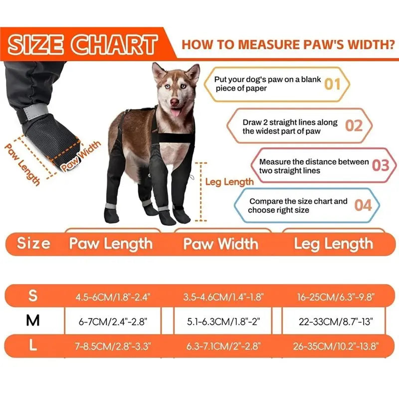 【CHRISTMAS 】Dog Suspender Boots, Large Dog Rain Boots, Waterproof Doggy Winter Boot Snow Pants, Pawprotectors Legging Shoes