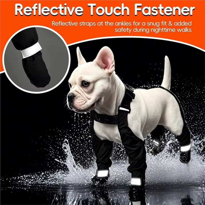 【CHRISTMAS 】Dog Suspender Boots, Large Dog Rain Boots, Waterproof Doggy Winter Boot Snow Pants, Pawprotectors Legging Shoes
